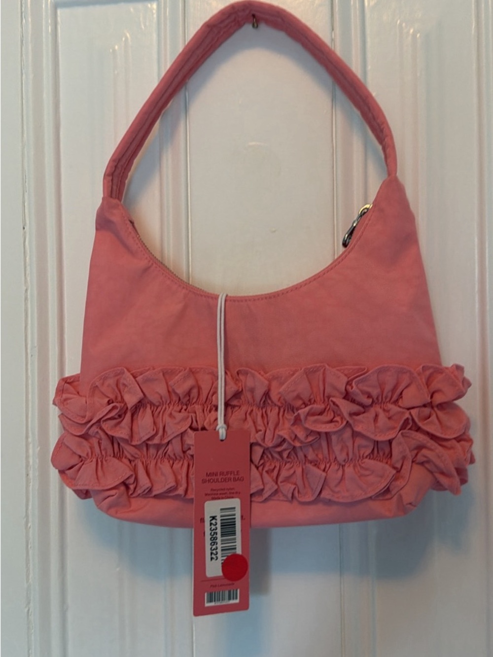BAGGU Pink Ruffle Shoulder Bag - Picture 3 of 4
